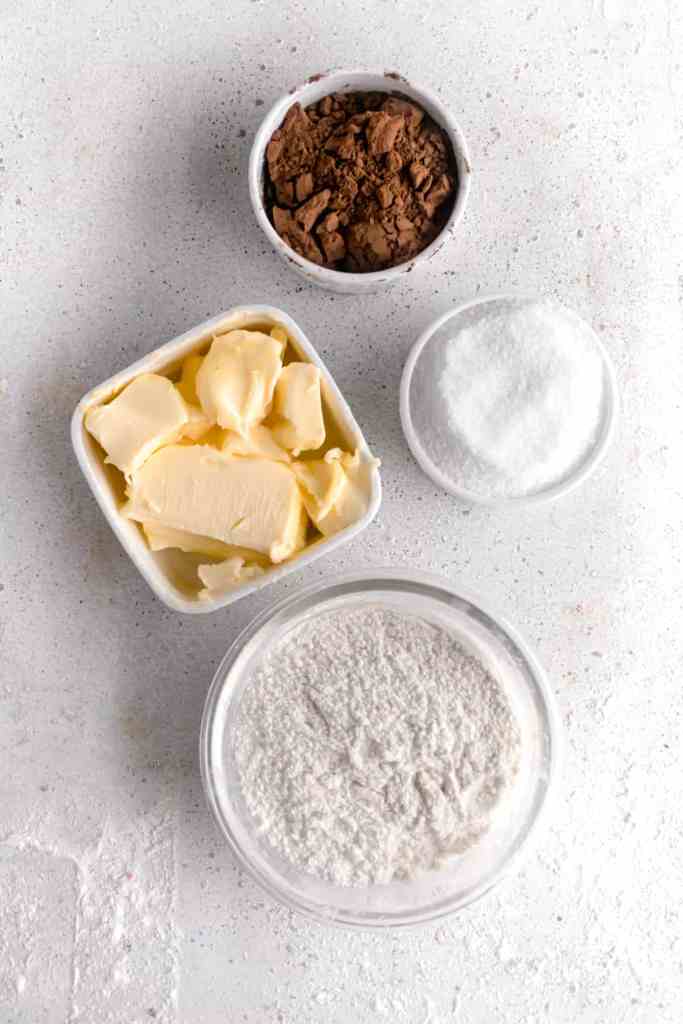 Ingredients for chocolate cookies